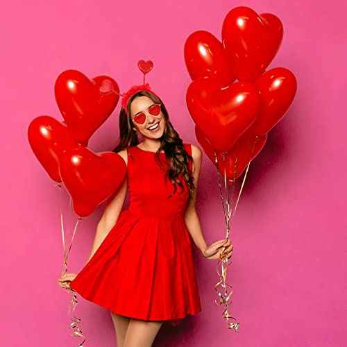 Valentines Day Heart Headband Boppers Head and Heart Shape Sunglasses for Girls Women Valentine's Day Halloween Wedding Birthday Party Gift