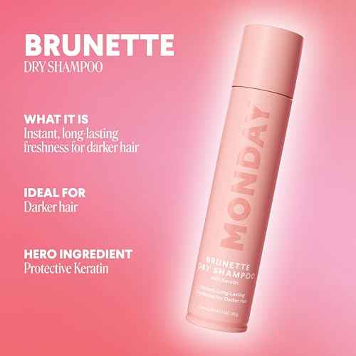 MONDAY HAIRCARE BRUNETTE Dry Shampoo with Keratin, oil-absorbing ideal for Darker Hair 200 mL