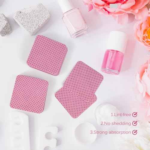 150 Pcs Lint Free Nail Wipes, Non-Woven Nail Polish Remover Pads Nail Polish Wipes for Nail Polish Removal Eyelash Extensions DIY Nail Art Supplies (Pink)