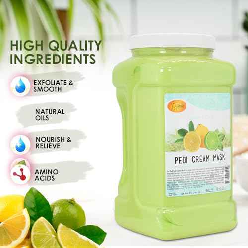 SPA REDI - Body and Foot Cream Mask, Lemon, 128 Oz - Pedicure Massage for Tired Feet and Body, Hydrating, Fresh Skin - Infused with Hyaluronic Acid, Amino Acids, Panthenol, Comfrey Extract