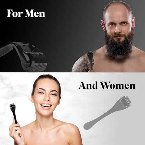 Derma Roller 540 Titanium Microneedles for Face, Scalp & Beard Care | 0.25mm Needle Depth | Premium Durable Design | Hypoallergenic & Easy-Clean | Unisex for Women & Men