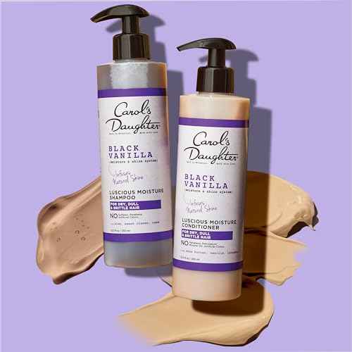Carol's Daughter Black Vanilla Sulfate Free Shampoo and Conditioner Set for Curly, Wavy or Natural Hair, Moisturizing Hair Care for Dry, Damaged Split Ends, 1 Kit