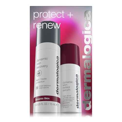 Dermalogica Protect + Renew – Face Moisturizer with SPF and Retinol Serum Duo Set, Travel Skincare Set