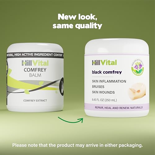 HillVital Bruise Cream Extra Strength, Fast Healing for Thin Skin - Premium Bruise Gel, and Comfrey Salve for Bone Healing, Herbal Salve Comfrey Balm for Pain, Moisturizing Bruse Formula Scar Cream