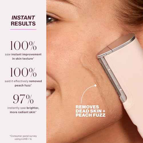 DERMAFLASH LUXE+ Sonic Dermaplaning Tool for Face Peach Fuzz Removal, Anti-Aging and Exfoliation