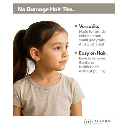 Heliums Extra Small Hair Ties No Damage - Dark Brown - Mini 0.7 Inch Tiny Soft Seamless Hair Bands for Toddlers, Braids, Kids Ponytails- 40 Count