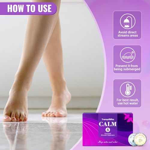TranquilBliss Shower Steamers, Shower Bombs with Natural Fragrance, Self Care& Relaxation, Mother's Day, Christmas Birthday for Women and Mom, Individually Packaged, Purple Set 1 Packs£¨6 Tablets£©