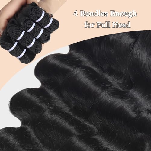 Body Wave Bundles Human Hair 12 14 16 18 Inch 12A Body Wave Human Hair Bundles 100% Unprocessed Brazilian Virgin Remy Hair Extensions Natural