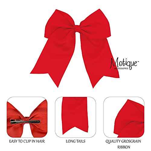 Red Jumbo Bow Clip with Tails