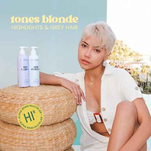 The Beachwaver Co. BRB Blonde Purple Shampoo - Full Size (12 Oz) | Anti-Brass Toning Conditioner w/HiX Vegan Bond Multipliers | Moisturizing, Sulfate-Free Formula for Blonde & Grey Hair