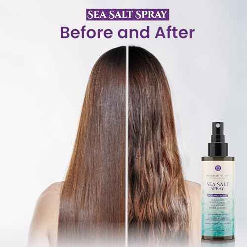 Coconut Sea Salt Hair Texturizing Spray with Castor Oil, Aloe Vera, Red Algae, Kelp, Raspberry, and Green Tea (8.8 Oz)