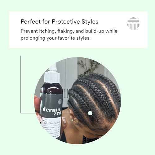 Dermazen Malassezia-Safe MCT Scalp Moisturizer for Men & Women - Natural Treatment for Dry, Flaky Scalp | Tea Tree & Rosemary Essential Oils for Hydration, Itch Relief & Hair Growth Support - 4oz