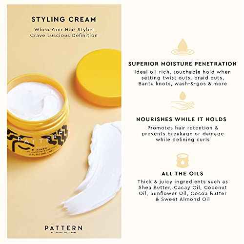 PATTERN Beauty by Tracee Ellis Ross Styling Cream - Hold & Definition for Curly Hair 3b-4c, 15 fl oz