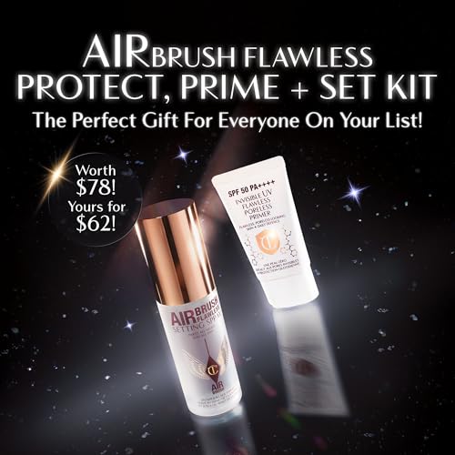 Charlotte Tilbury Protect & Prime Makeup Kit - Invisible UV Flawless Primer SPF 50 + Airbrush Flawless Setting Spray Duo - Hydrating, Smoothing & Long-Wear Makeup Essentials