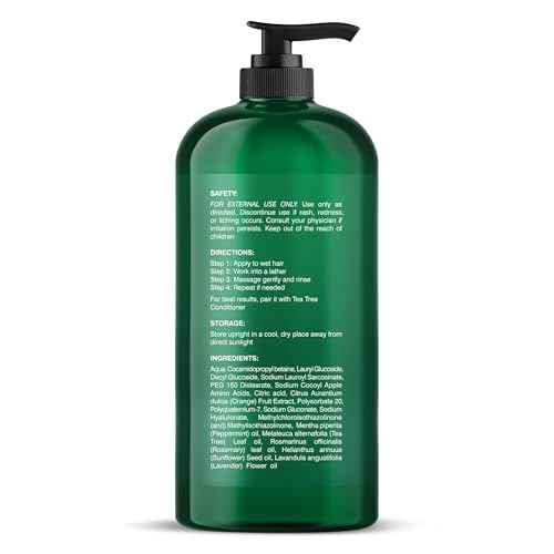 Botanic Hearth Tea Tree Shampoo, Vitamin C, Peppermint, Lavender And Rosemary Oil, Fights Dandruff And Dry Scalp, 16 Fl Oz