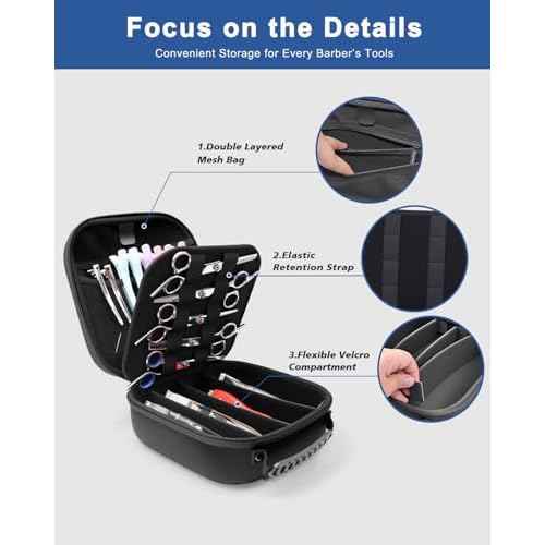 Krypthos Hard Travel Case for Hair Clippers & Hair Cutting Barber Supplies, Portable Clipper Storage Holder Organizer, Trimmer Storage Case for Barbers Supplies, Hair Cutting Razor Guard Grooming Kits