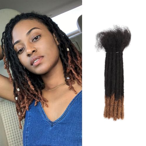 Viovian 0.6cm Human Dreadlock Extensions 12 Inch 30 Strands Real Dreads Human Hair Loc Natural Dread for Men Color 1b/30