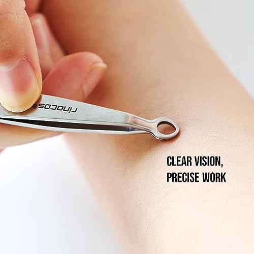 [Premium Hand-Made] Round tip Tweezers, 316 Surgical-Grade Stainless Steel for Safety, Precision tweezers, hair tweezers for plucking, Facial Hair Tweezers for Men & Women, Trim Tweezers