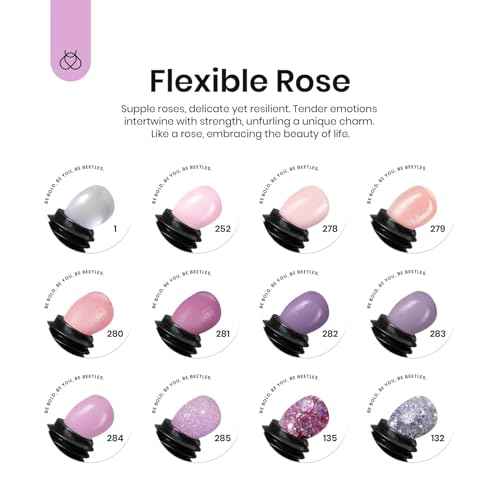 Beetles Nail Extension Gel Set Blackberry Glaze 12 Colors Poly Nail Gel Kit Beginners DIY Home Salon Christmas Gift for Women UV & LED Cured