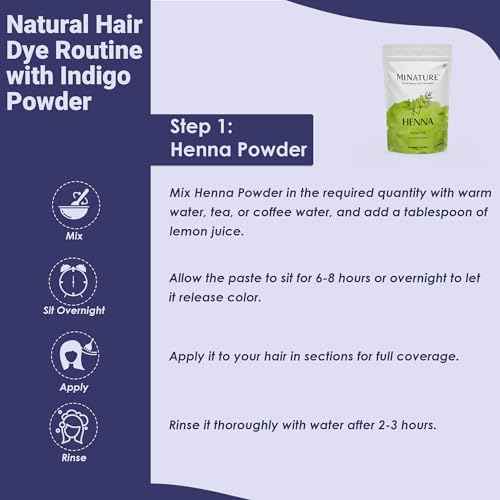 Mi Nature Indigo Leaf Powder 227g (8oz) |Pure Herbal Tint for Dark Hair Color | Natural Tinctoria Powder (Indigofera Tinctoria)