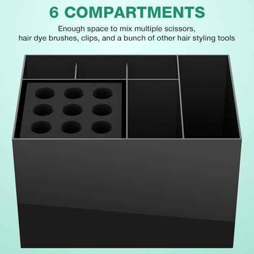 Noverlife Hair Salon Scissor Holder Box, Shear Holder for Stylist, Professional Hairdressing Scissors Rack Barber Organizer Box for Storage Combs Clips Brushes Holder, Barber Supplies Shear Case