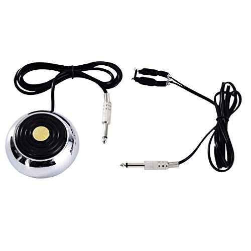 Foot Pedal and Clip Cord,New Star Tattoo 360 GEM Pro Stainless Steel Foot Pedal Switch Control and Tatto Clip Cord for Tattoo Machine Power Supply Tattooing Supplies Kits