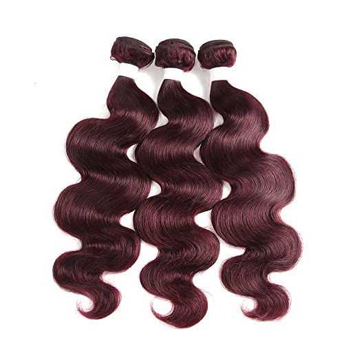 Remy Hair Body Wave Bundles - 99j Human Hair, 8A Grade Unprocessed Brazilian Virgin Hair, 26 Inch, For Black Women