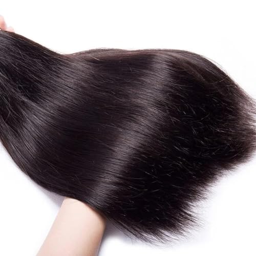Straight Human Hair Bundles 24 24 24 Inch Trippy Hair Quick Weave 3 Bundles Human Hair 100% Unprocessed Raw Brazilian Virgin Hair Extensions for Black Women Natural Color