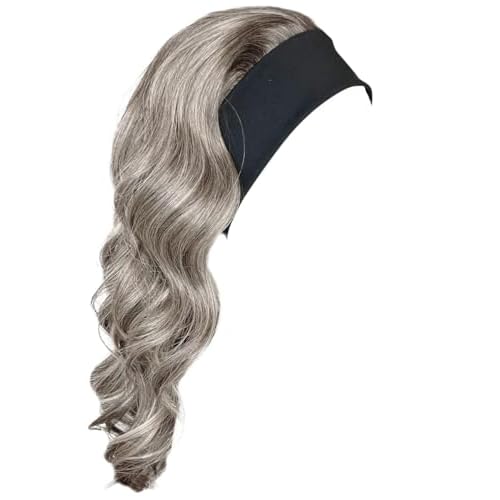 Kim Kimble 18" Wavy Waves Headband Wig, Long Layered Hair With Black Headband and Comb Clip, 3/4 Cap - Average Cap Size, MC56 60 Iced Sugar