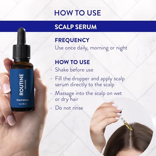 Routine Wellness Scalp Serum for Thinning Hair ? Promotes Visibly-Thicker, Fuller-Looking Hair ? Lightweight, Science-Backed with Red Clover & Peptides - 30ml