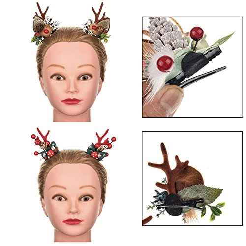 TOECWEGR Christmas Reindeer Antlers Headband Hair Clips Hair Hoop Girl Holiday Beauty Headdress
