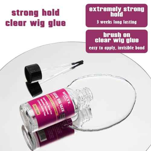 Clear Wig Bond Glue 1oz/30ml With Band, Caps |Swimming Allowed| Waterproof for Front Lace, Extremely Strong Hold, Install Kits (1oz Glue+1oz Remover)