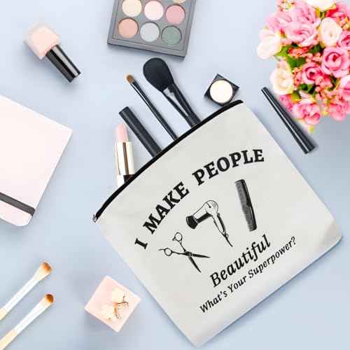 Degpum Hairdresser Hair Stylist Gift Makeup Bag Barber Hairdresser Gift Appreciation Thank You Birthday Christmas Thanksgiving Gift for Barbers Travel Makeup Pouch