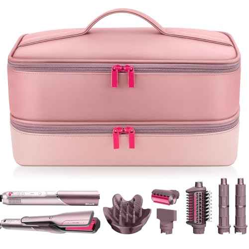 Travel Hair Dryer Case for Shark FlexFusion, Portable Hair Tools Bag, Double-Layer Storage Carrying Case for Shark FlexStyle Blow Dryer, FlexFusion & Fusion Air Straightener Attachments Holder