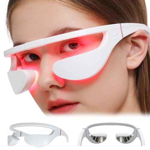 Microcurrent & 880nm Red Light Wrinkle Therapy Glasses,Under-Eye Massager,Used to Treat Eye Wrinkles.LED Eye Perfector (Model: EY-36B)
