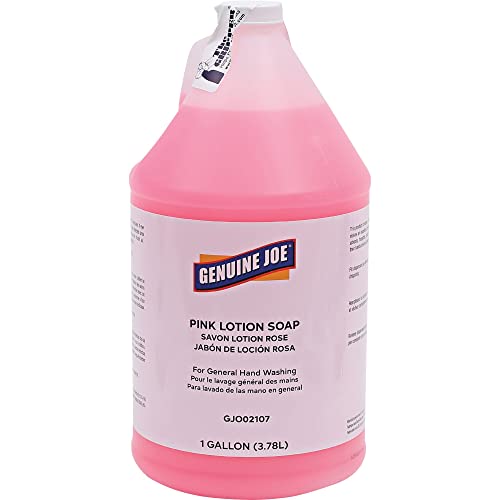 Genuine Joe Pink Lotion Hand Soap Refill, Rich Lather, 1 gallon, 4 Count