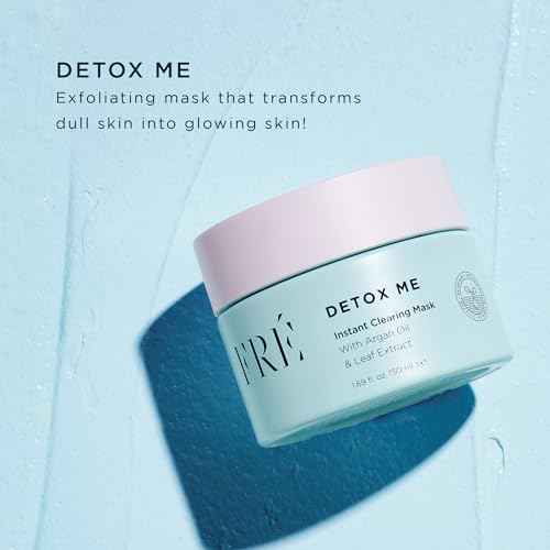 FR? Exfoliating Acne Face Mask, Detox Me Skincare - Prevents Acne, Breakouts & Unclogs Pores - Argan Oil, Dead Sea Salt & Kaolin Clay Mask for Face - Facial Scrub Blackhead & Dark Spot Reducer