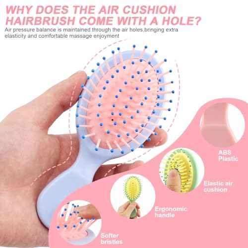 HOFASON 12 Pcs Bachelorette Party Favors, Bridesmaid Gifts, Stocking Stuffers for Women Teens Girls, Bulk Mini Wet Hair Brush for Summer Stuff, Spa Party Supplies, Travel Small Hair Brush