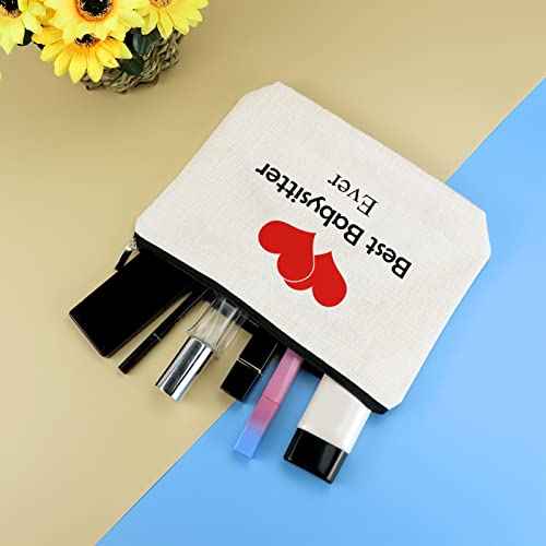Babysitter Gifts Makeup Bag for Women Nanny Appreciation Gift Thank You Gift for Babysitter Cosmetic Bag Babysitter Retirement Gift Christmas Mother's Day Birthday Gift for Daycare Provider Caretaker