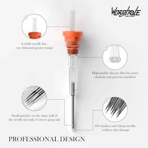 Wormhole Tattoo Cartridge Needles, 20PCS #1205RL Tattoo Needles Round Liner Disposable Tattoo Liner Needles for Rotary Tattoo Gun Tattoo Pen (1205RL)