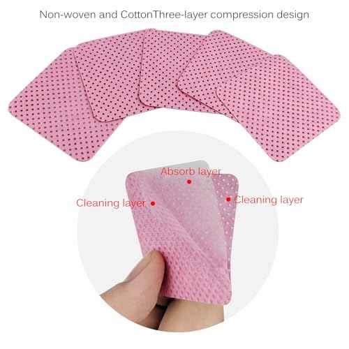 150 Pcs Lint Free Nail Wipes, Non-Woven Nail Polish Remover Pads Nail Polish Wipes for Nail Polish Removal Eyelash Extensions DIY Nail Art Supplies (Pink)