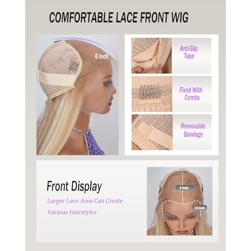 Ash Blonde Wig Human Hair with Chestnut Brown Deep Part 13x6 HD Balayage Lace Front Wigs for White Women Highlights Glueless Wigs Pre Plucked Human Hair Bleached Knots 180%Density Ombre Ash Brown Wig