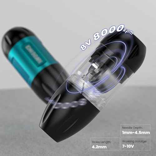Wormhole Wireless Tattoo Gun Complete Tattoo Practice Kit Rotary Machine Kit Tattoo Gun with 1,500 mAh Capacity Power Supply 10 Tattoo Ink 20 Cartridge Needles Tattoo Supplies