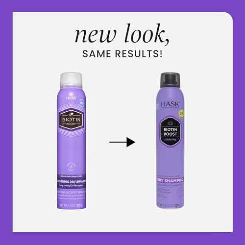 HASK Biotin Boost Thickening Dry Shampoo ? Absorbs Oil, Adds Volume & Lift, Strengthens Strands, No Sulfates or Parabens, Cruelty-Free ? 8.1oz
