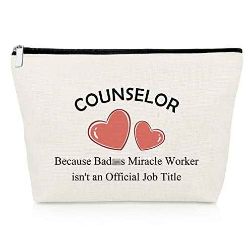 Counselor Appreciation Gifts Makeup Bag College Counselor Thank You Gifts for Mental Health Counselor Gifts Cosmetic Bag Inspirational Gifts for Teachers Tutor Christmas Birthday Gifts Cosmetic Pouch