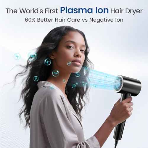 Hair Dryer with 150000 RPM High Speed 1400w Motor for 1-5min Fast Dry, 3 Heat/Cool Wind Level & 49db Low Noise,1.5 Billion Plasma & Industry-Leading Strong Magnetic Nozzle Diffuser Travel Blow Dryer