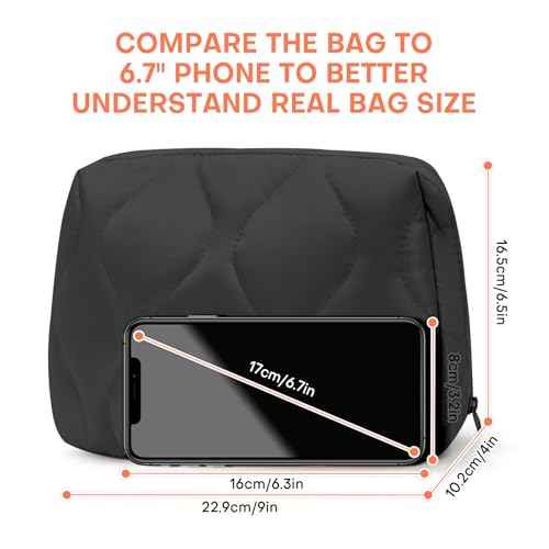 Makeup Bag, Wide-open Cosmetic Bag, Toiletry Bag for Women, Travel Essentials Organizer, Compact Lightweight for Daily Use