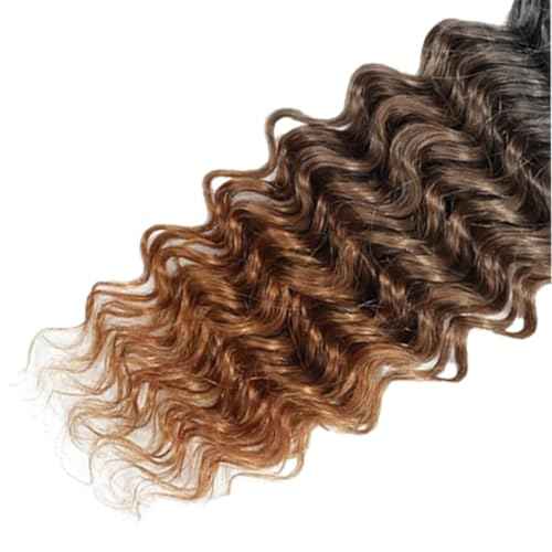 Ombre Deep Wave Bundles Human Hair Chocolate Brown Human Hair Weave 20 22 24 Inch 8A Peruvian Virgin Brown Deep Wave Bundles Human Hair Extensions 100g/Pc