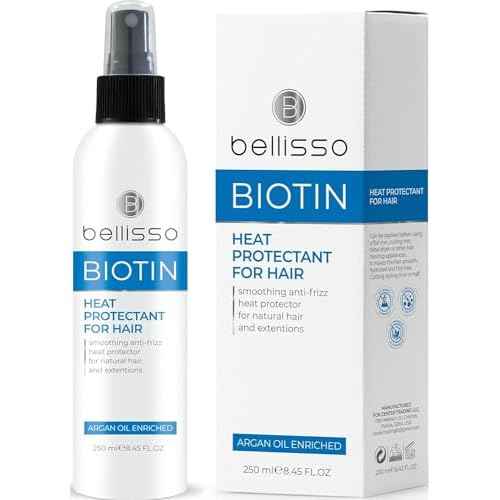 Biotin Heat Protection Hair Spray with Moroccan Argan Oil - Thermal Resistant Styling Products for Women - Frizzy, Black and Curly Hair - Anti Frizz, Leave In Conditioner - Flat Iron and Blow Dry