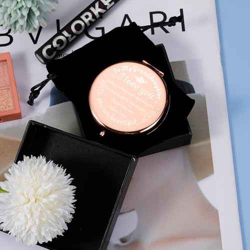 Stocking Stuffers for Teen Girls 16-18 Christmas Granddaughter Gift from Grandpa to Granddaughter Teen Girls Birthday Valentine's Day Graduation Gifts for Granddaughter Girls Rose Gold Compact Mirror